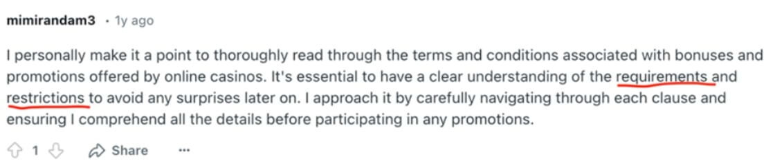 Confusing Bonus Terms